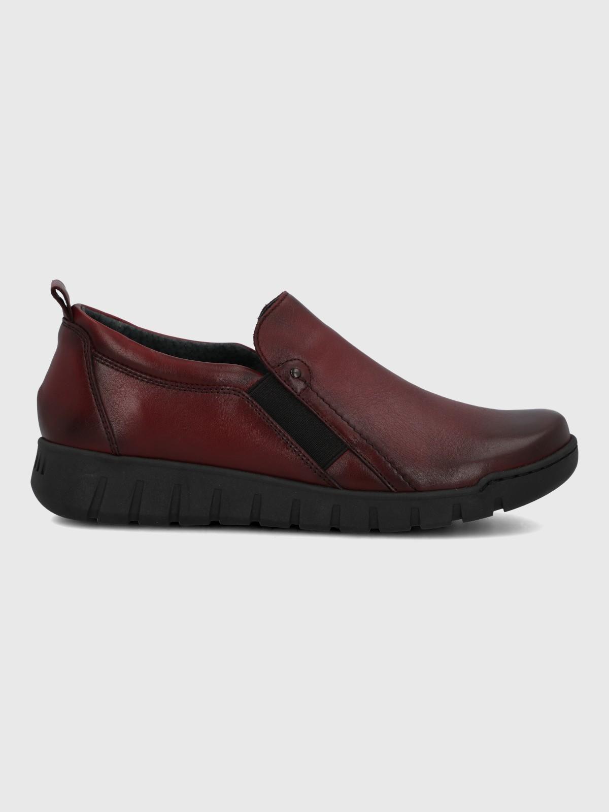 Slip On Cuero Mujer Henry II Burdeo-1