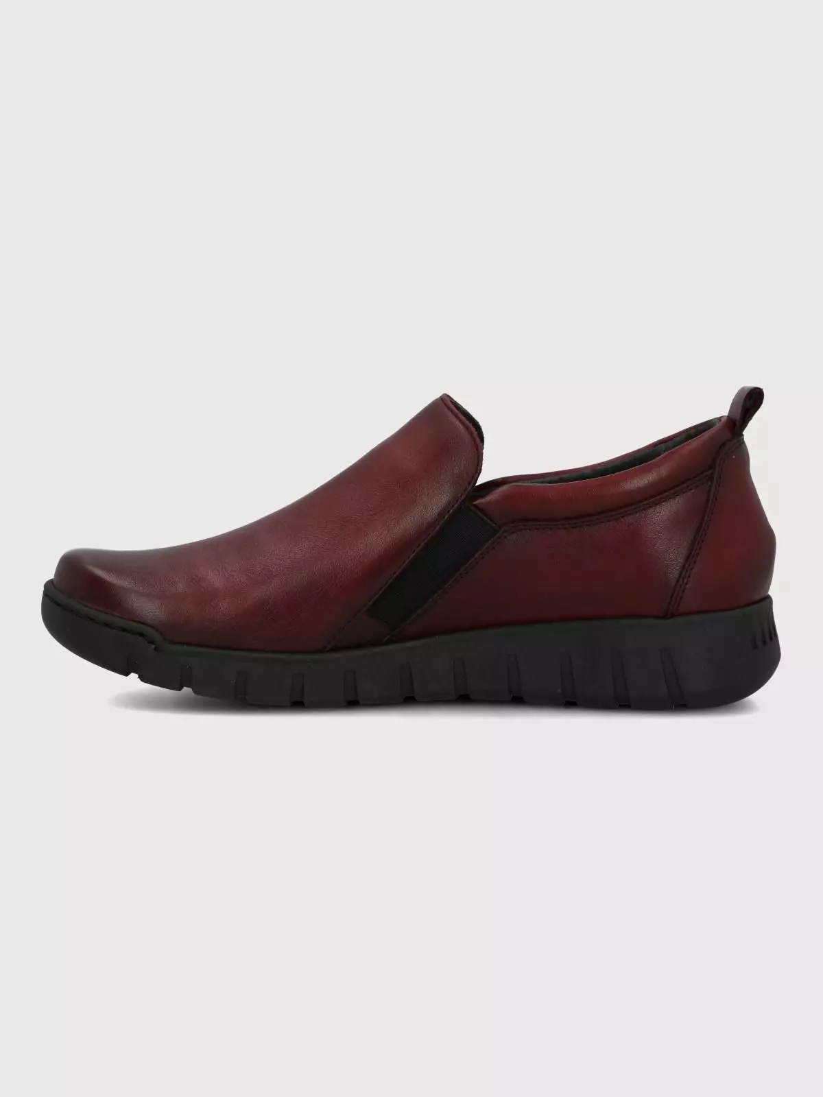 Slip On Cuero Mujer Henry II Burdeo-5