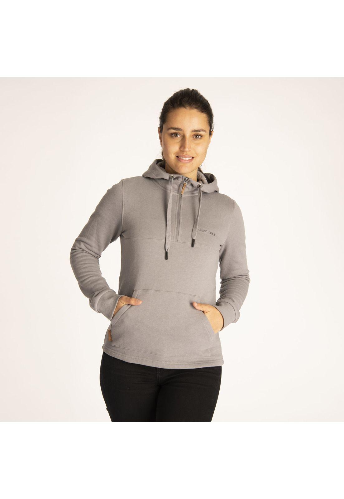 Polerón Mujer W Alpha 1/4 Zip Gris-1