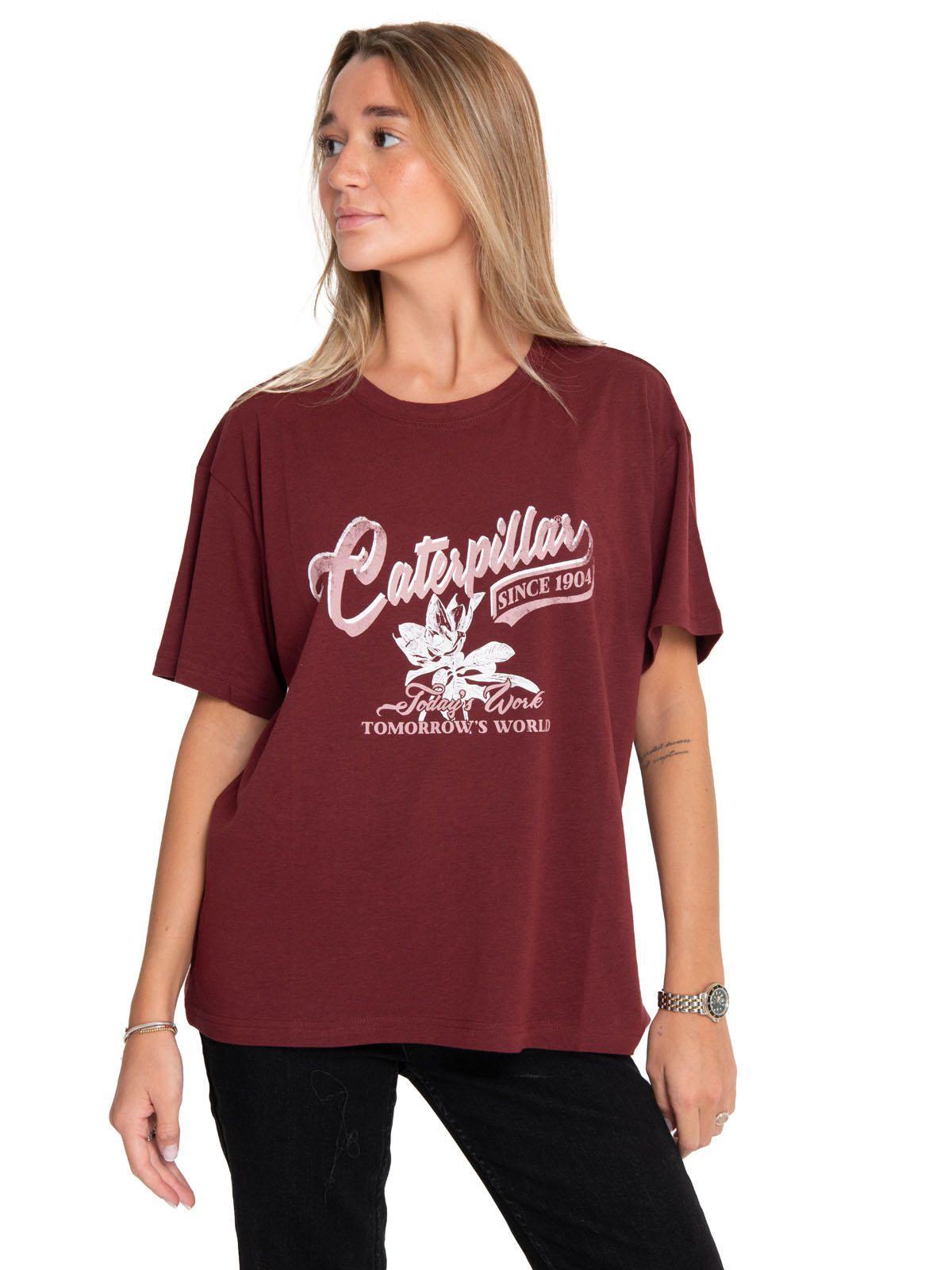 Polera Manga Corta Mujer Oversized Graphic Rojo-0