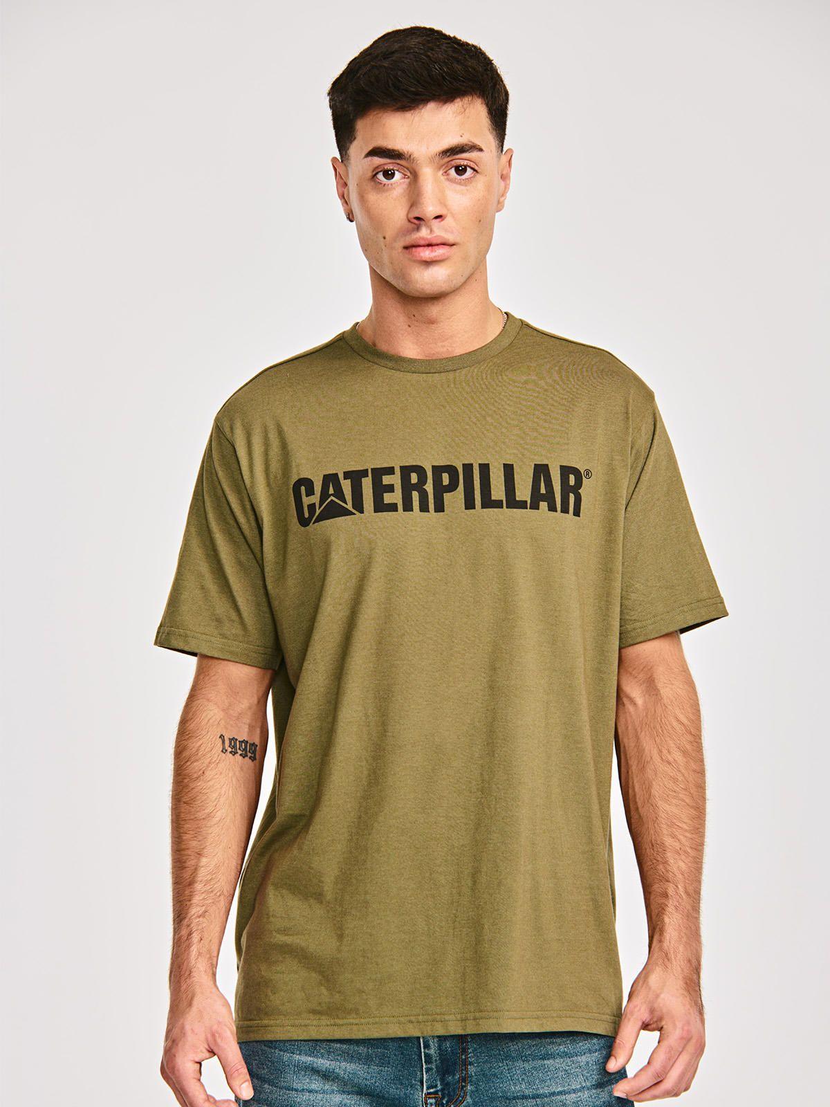 Polera Manga Corta Hombre Caterpillar LogoVerde-0