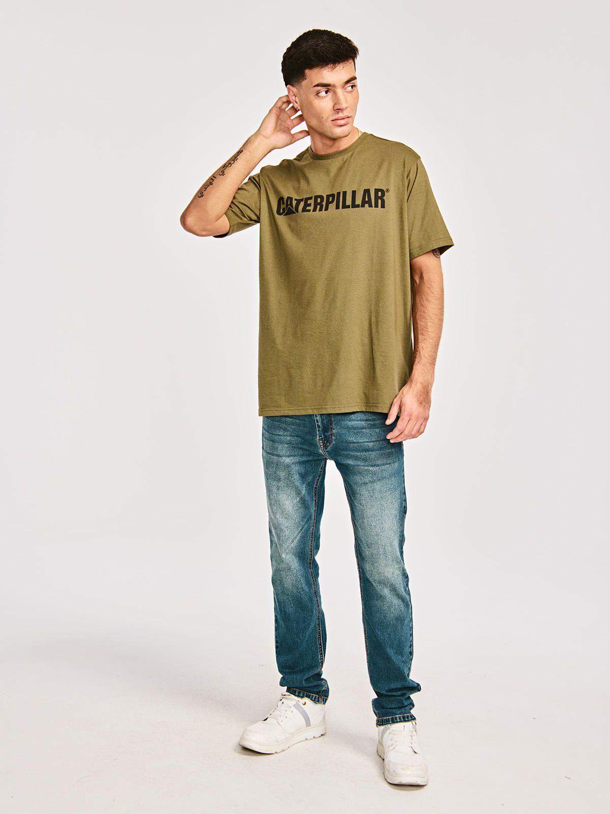 Polera Manga Corta Hombre Caterpillar LogoVerde-1