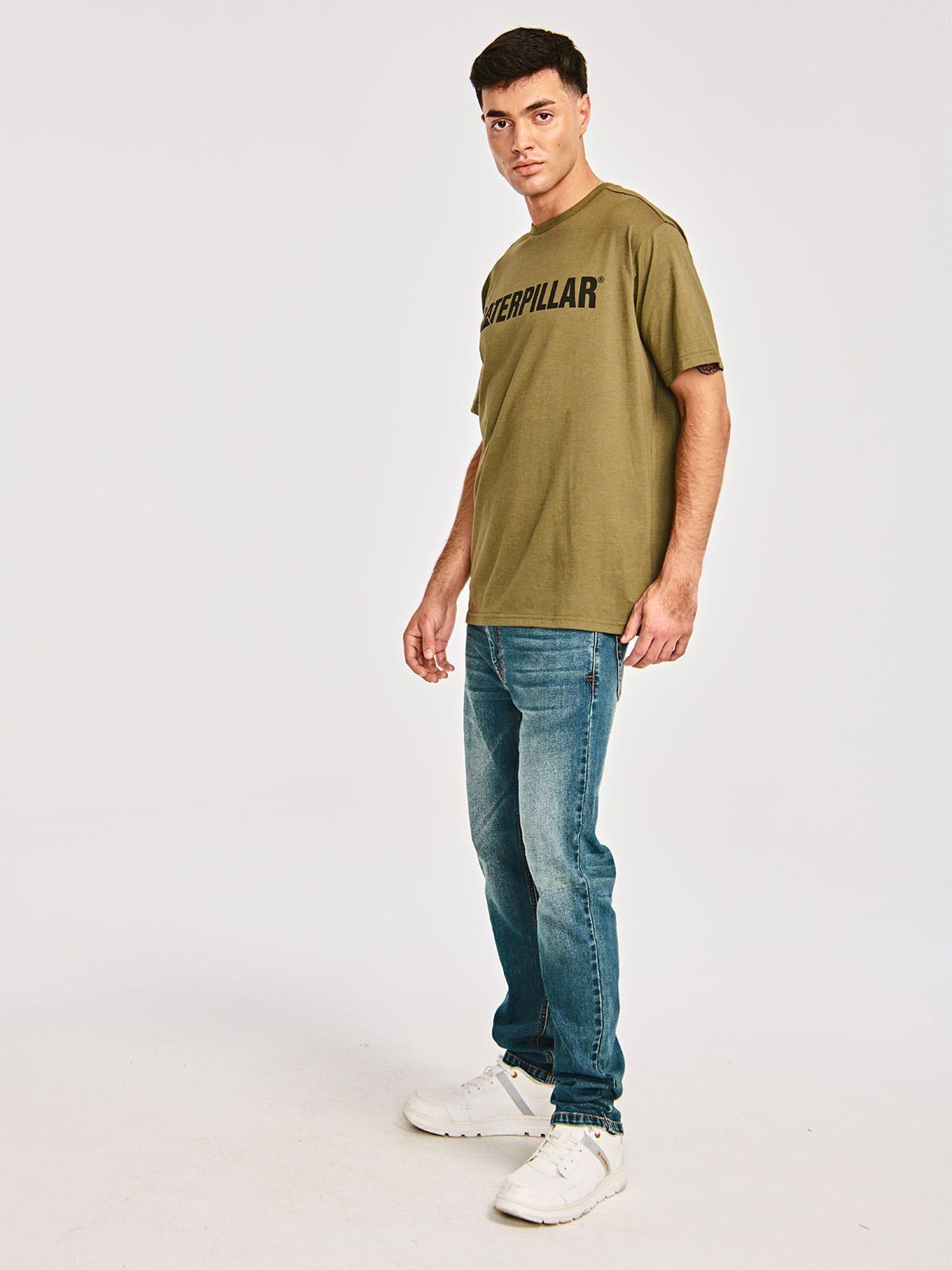 Polera Manga Corta Hombre Caterpillar LogoVerde-3