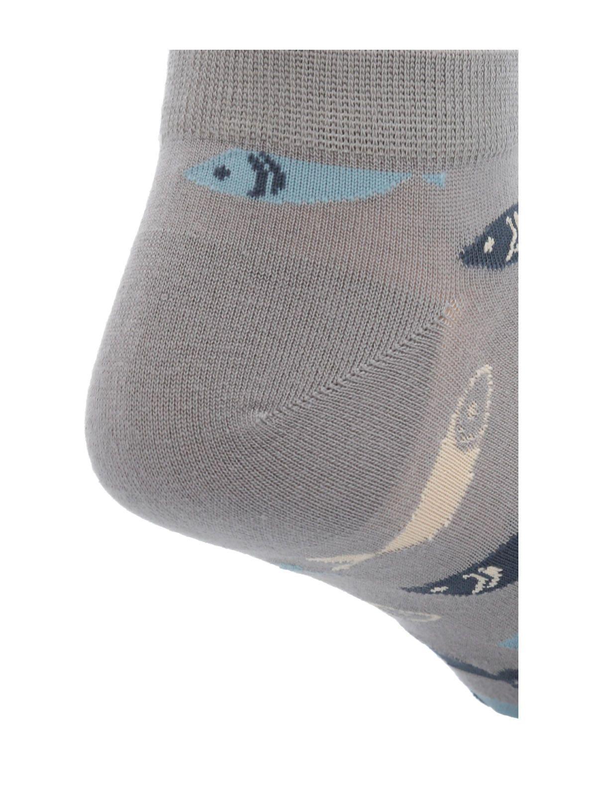 Calcetín Bambú Hombre Ped Fishes Gris-1