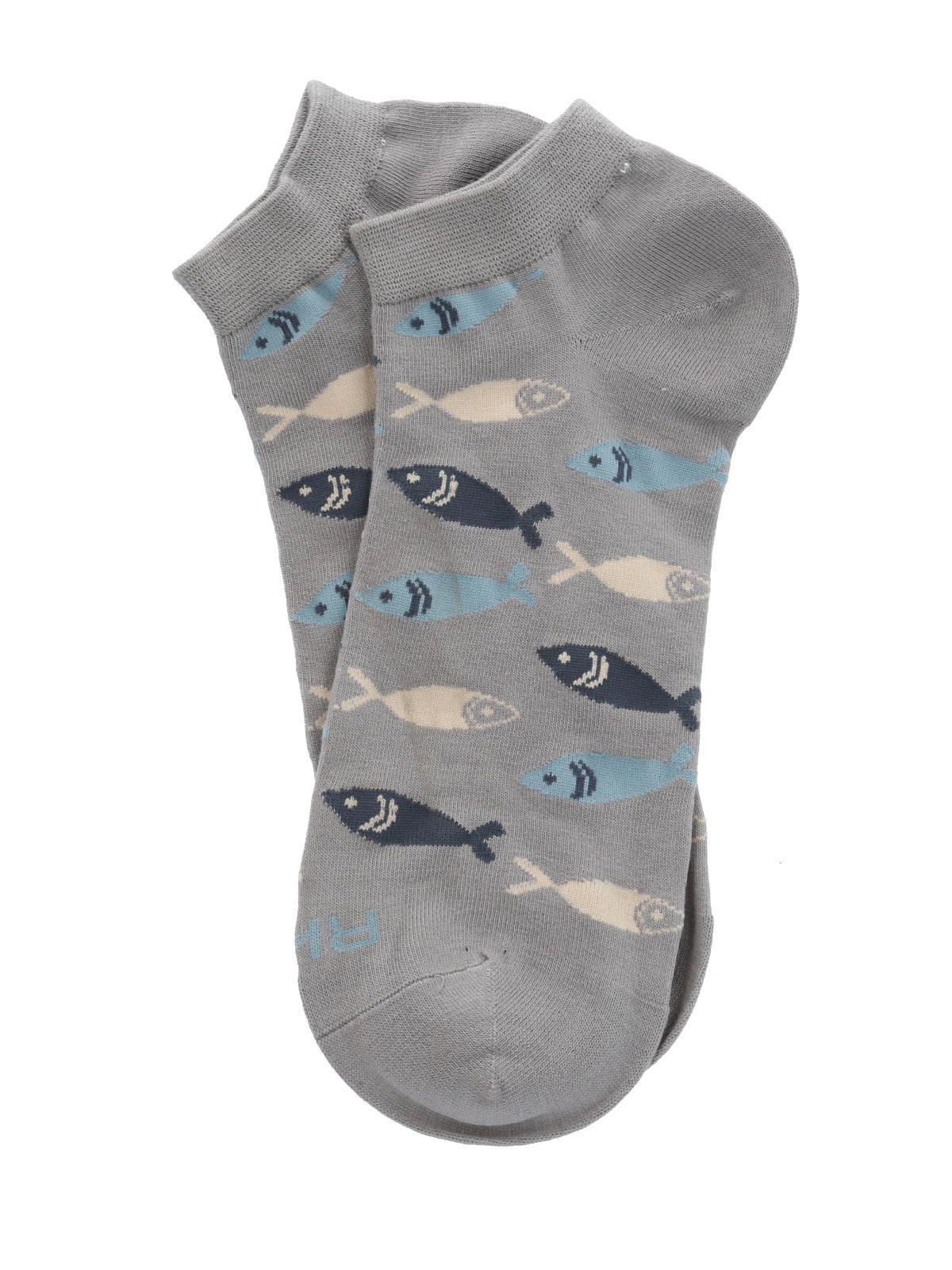 Calcetín Bambú Hombre Ped Fishes Gris-2
