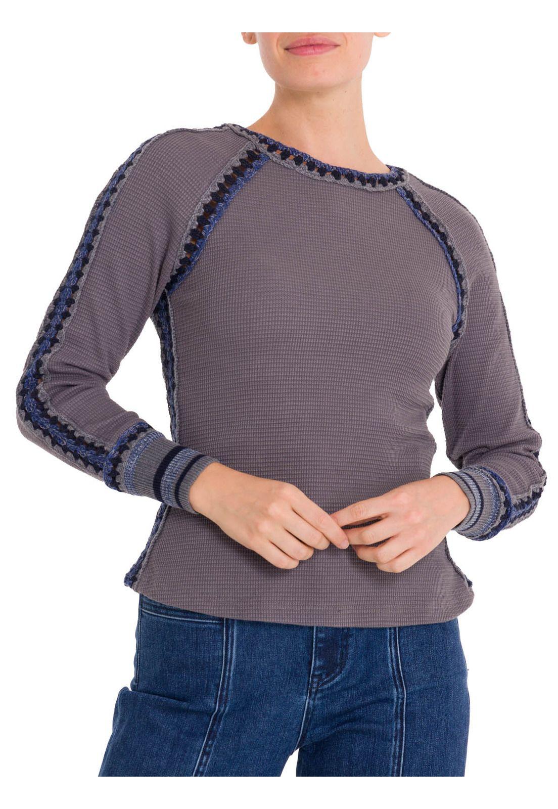 Polera Algodón Orgánico Mujer Maroma Azul-4