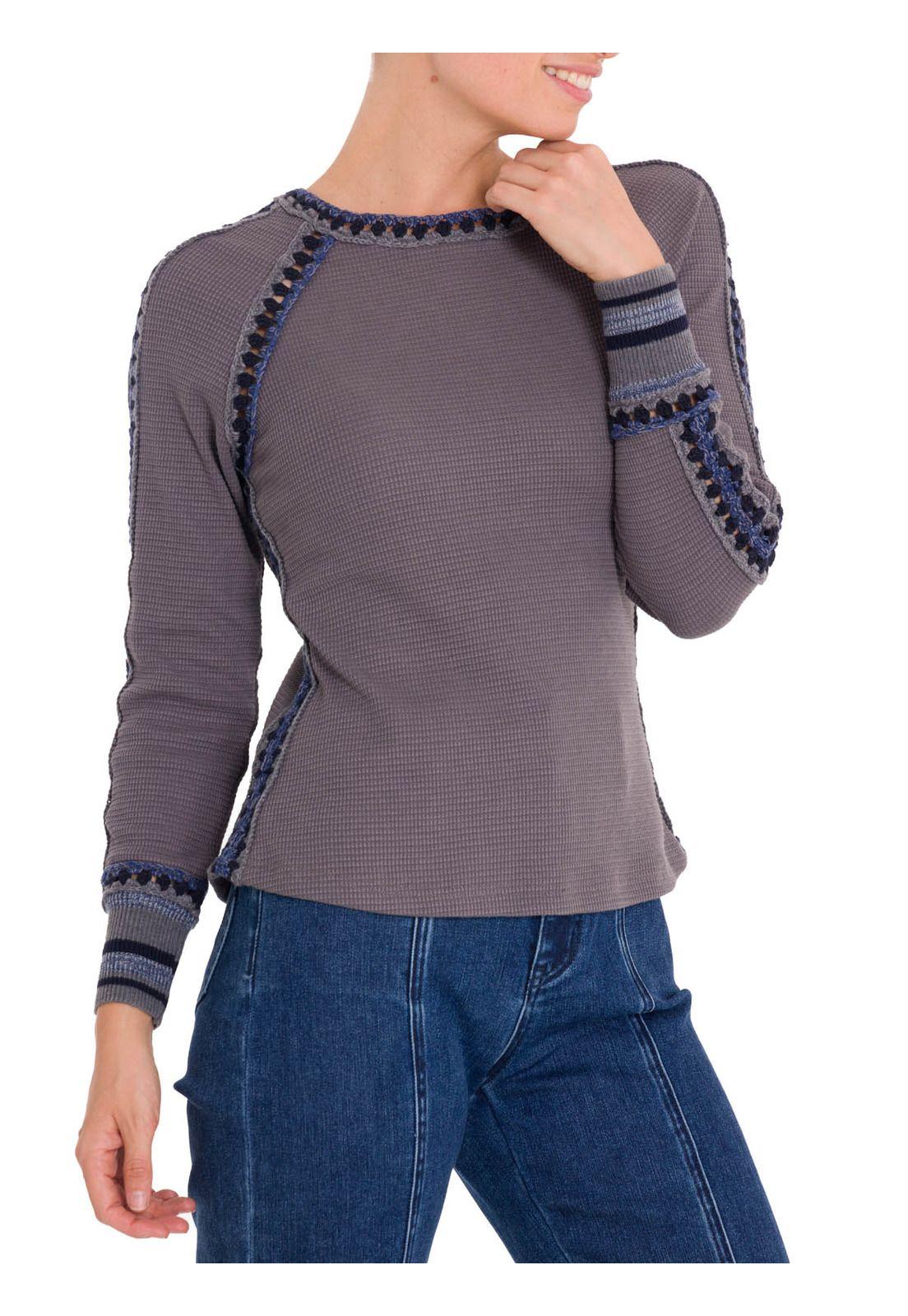 Polera Algodón Orgánico Mujer Maroma Azul-5