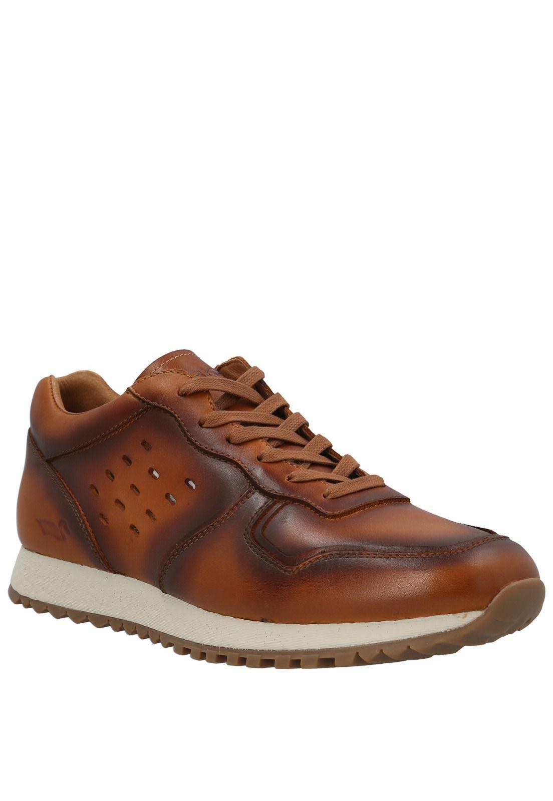 Zapatilla Cuero Hombre Graig Café-1