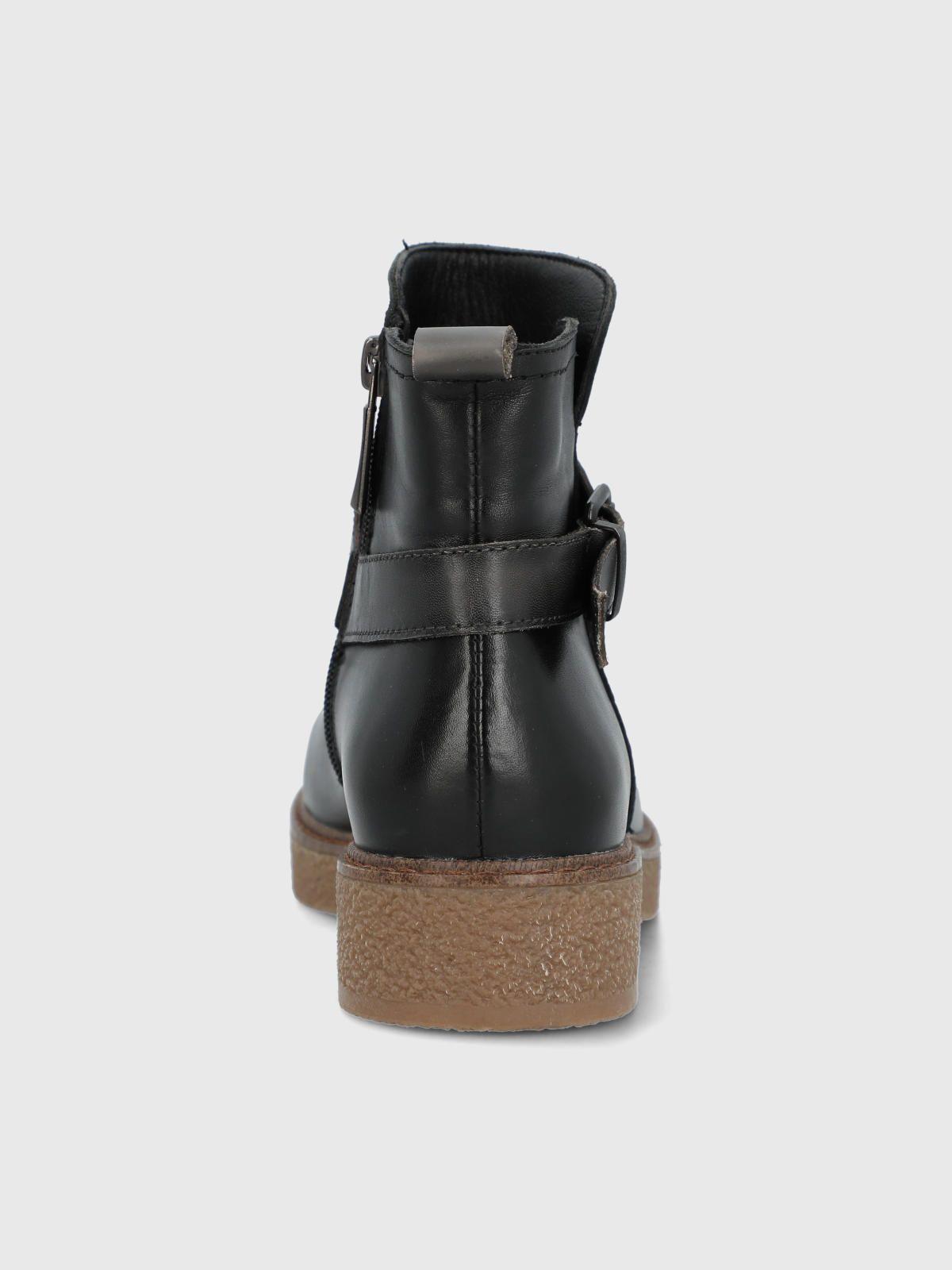 Botin Cuero Mujer Galla Negro-6