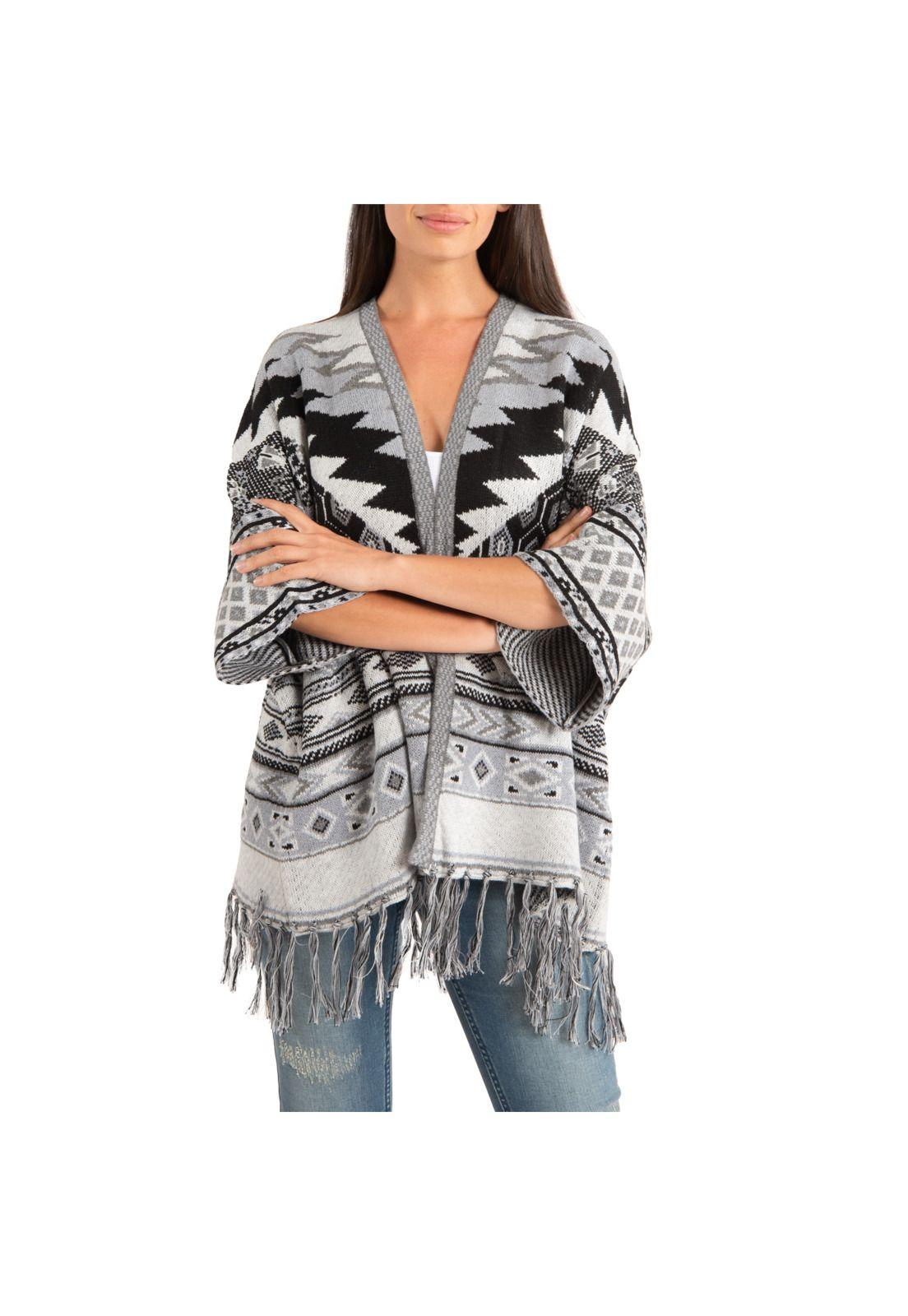 Poncho Mujer Arauca Gris-0
