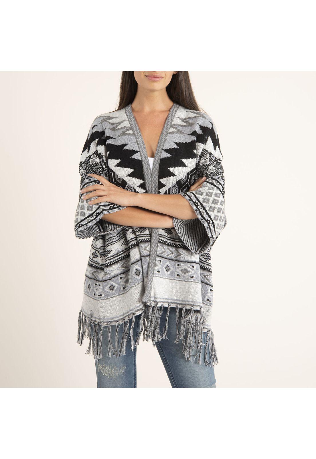 Poncho Mujer Arauca Gris-1