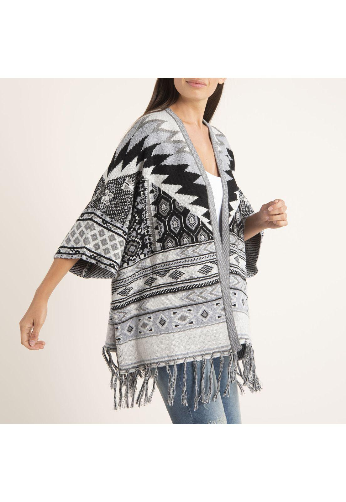Poncho Mujer Arauca Gris-2