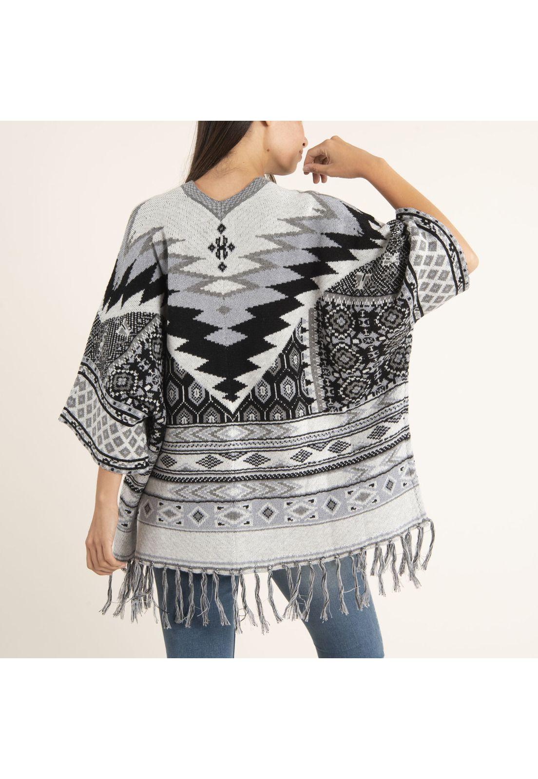 Poncho Mujer Arauca Gris-3