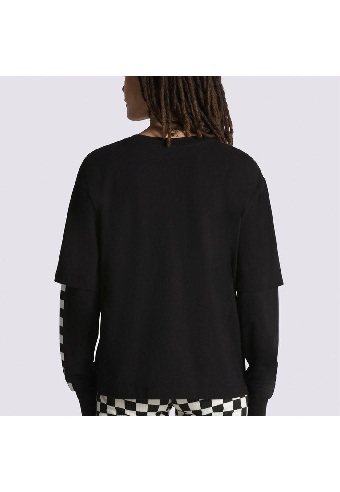 Polera Manga Larga Love Is Kind Twofer Negro Mujer-1