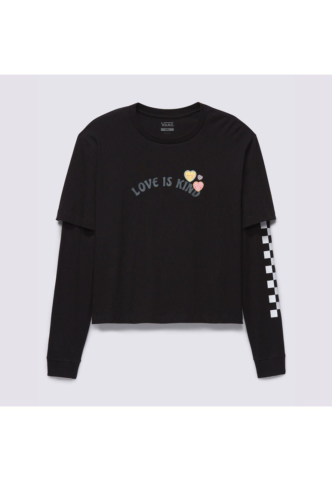Polera Manga Larga Love Is Kind Twofer Negro Mujer-5