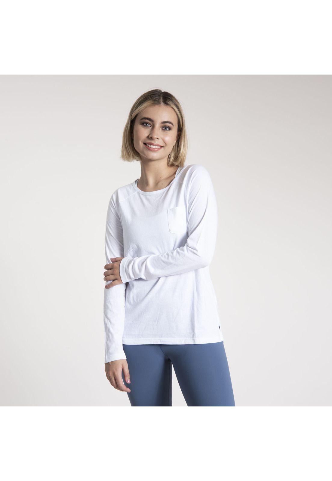 Polera M/L Mujer First Layer W/Pocket Blanco-0