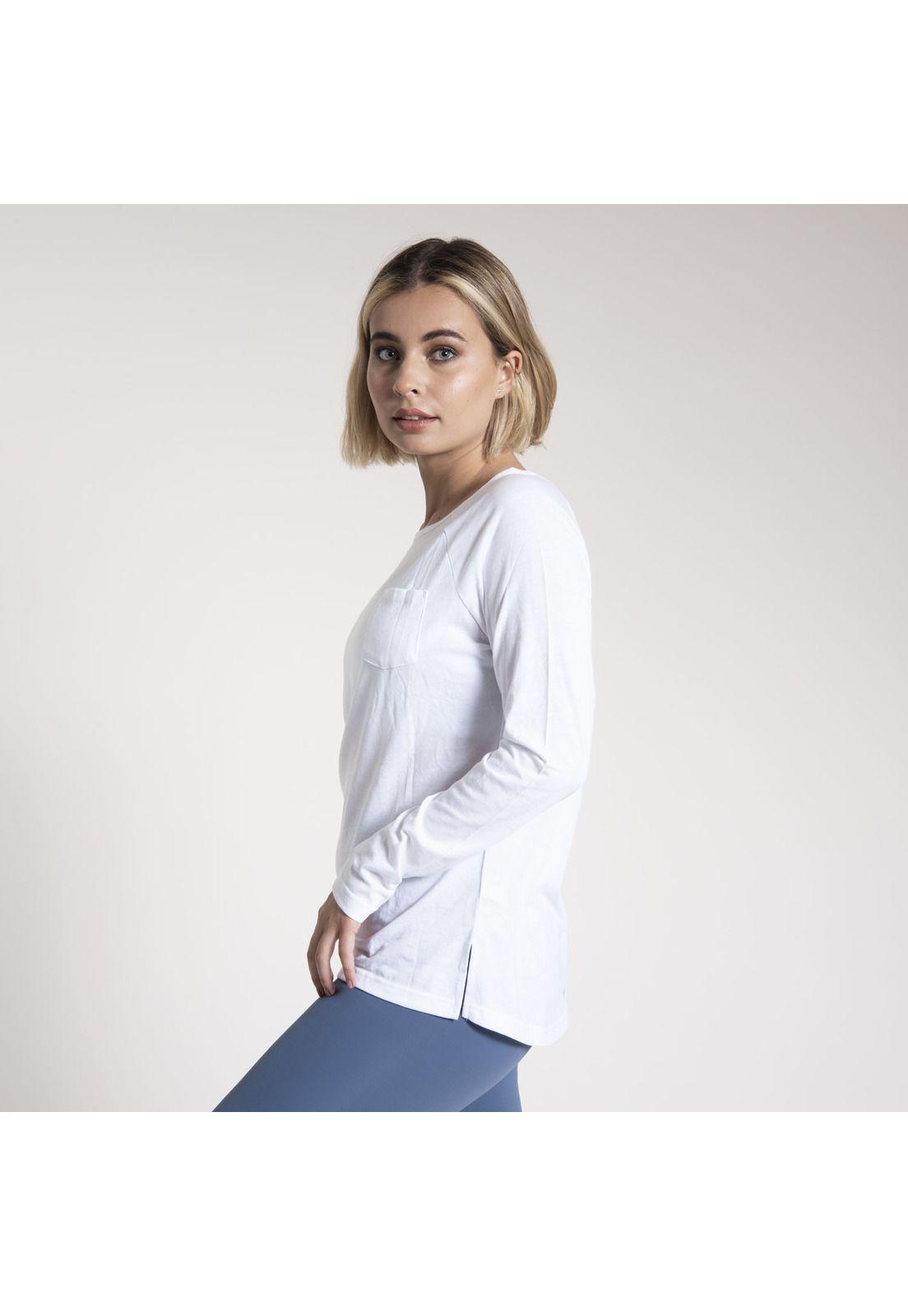 Polera M/L Mujer First Layer W/Pocket Blanco-1