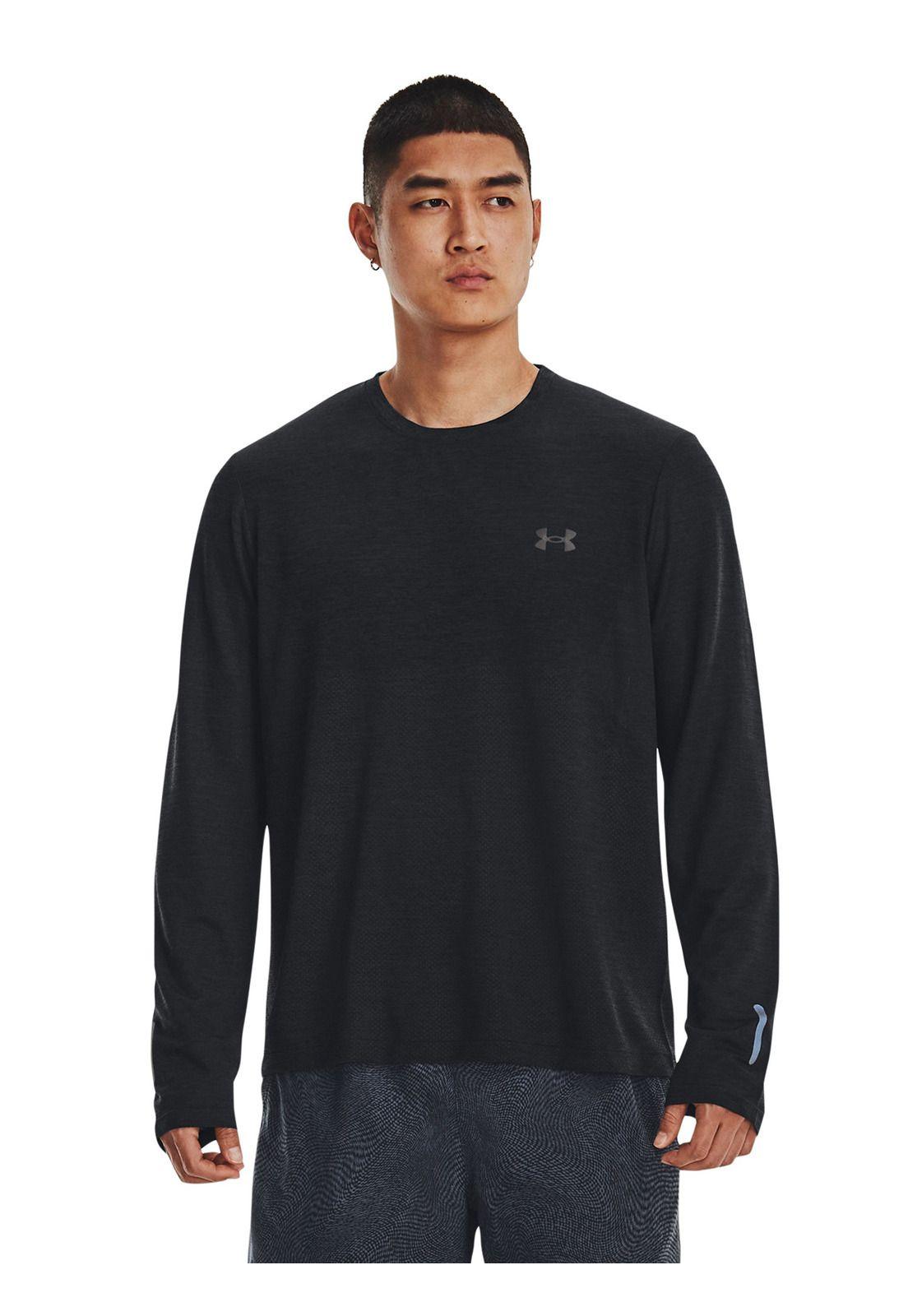 Polera UA Seamless Stride hombre Negro-3