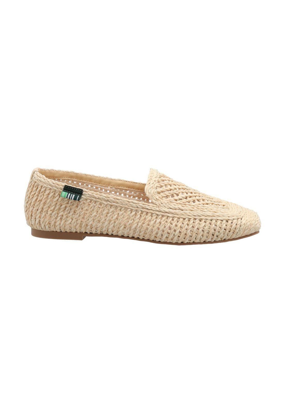 Mocasín Rafia Mujer Rita Crema-0