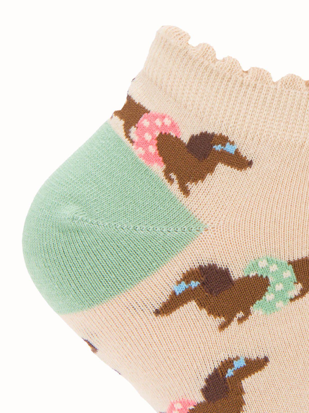 Calcetín Algodón Mujer Ped Swimdog Beige-2