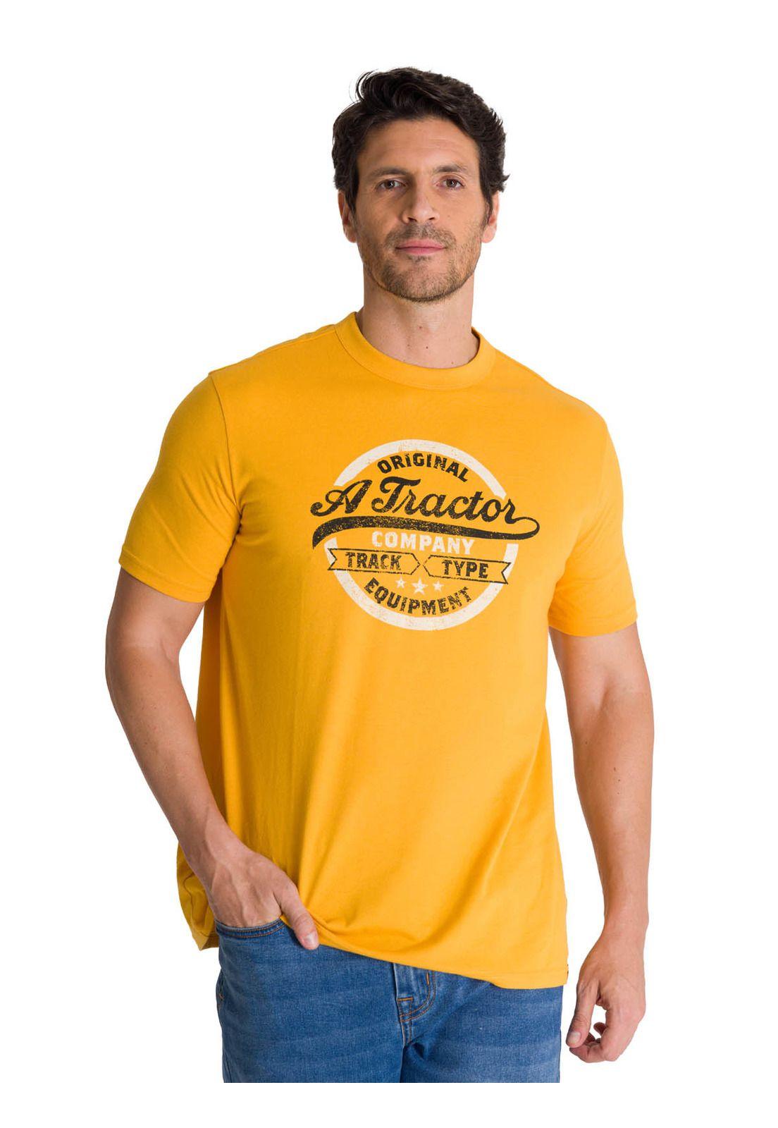 Polera Manga Corta Hombre Original Tractor Amarillo-0