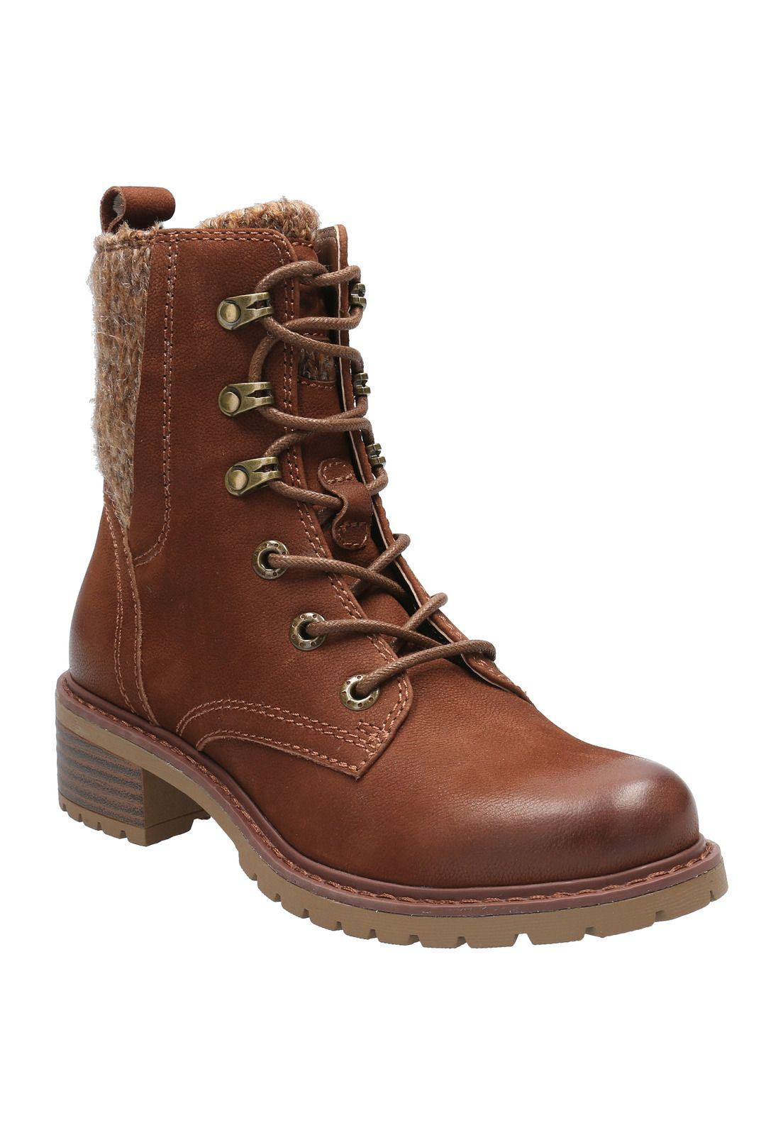 Botin Cuero Mujer Cai Café-0