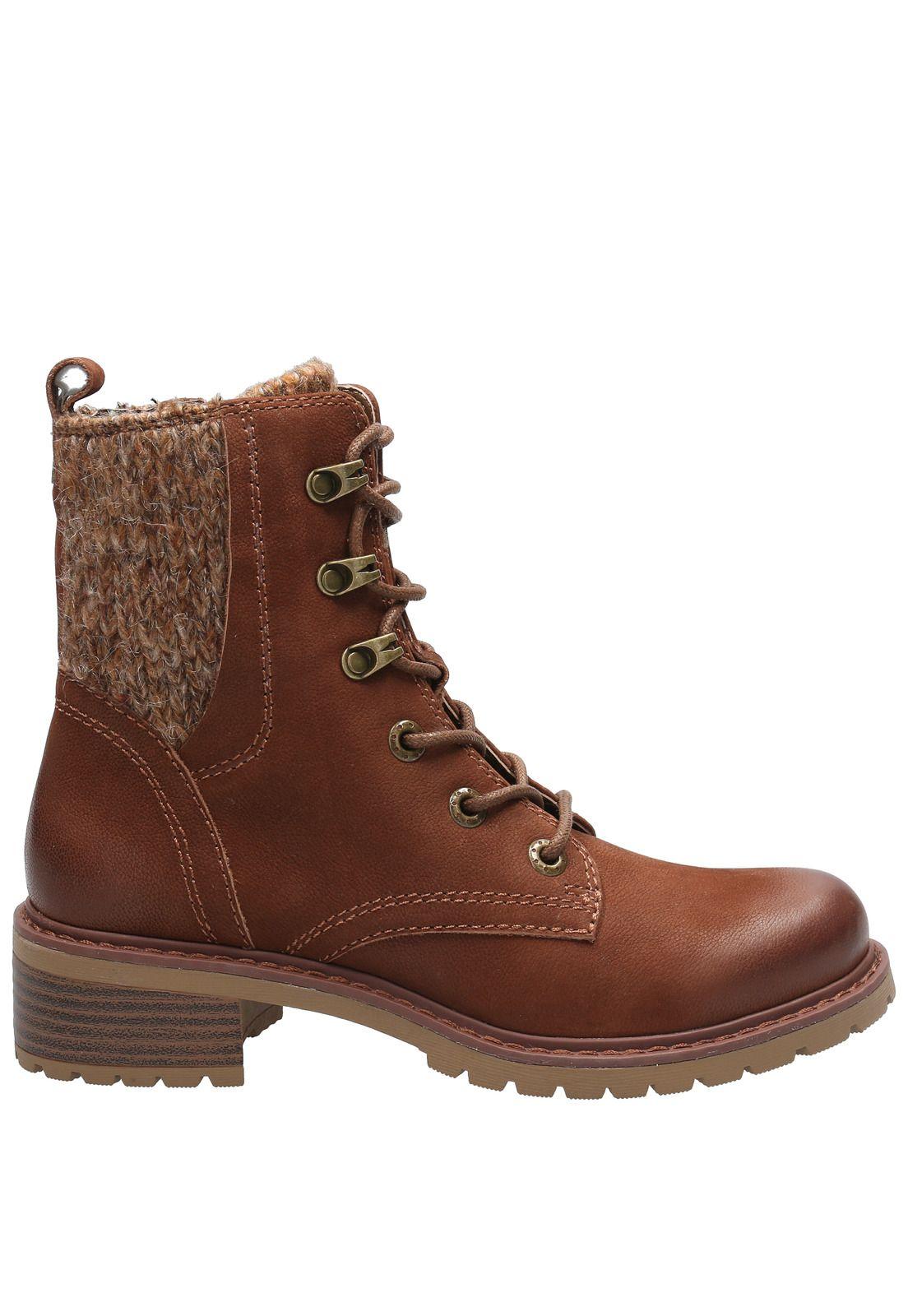 Botin Cuero Mujer Cai Café-1