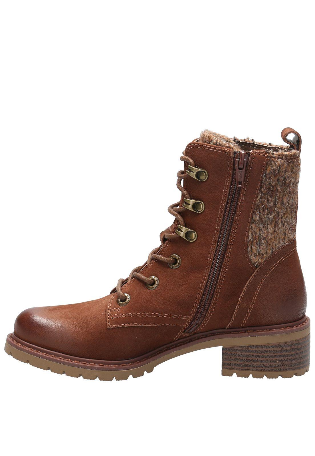 Botin Cuero Mujer Cai Café-5