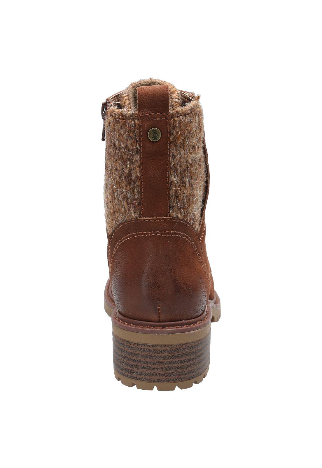 Botin Cuero Mujer Cai Café-6