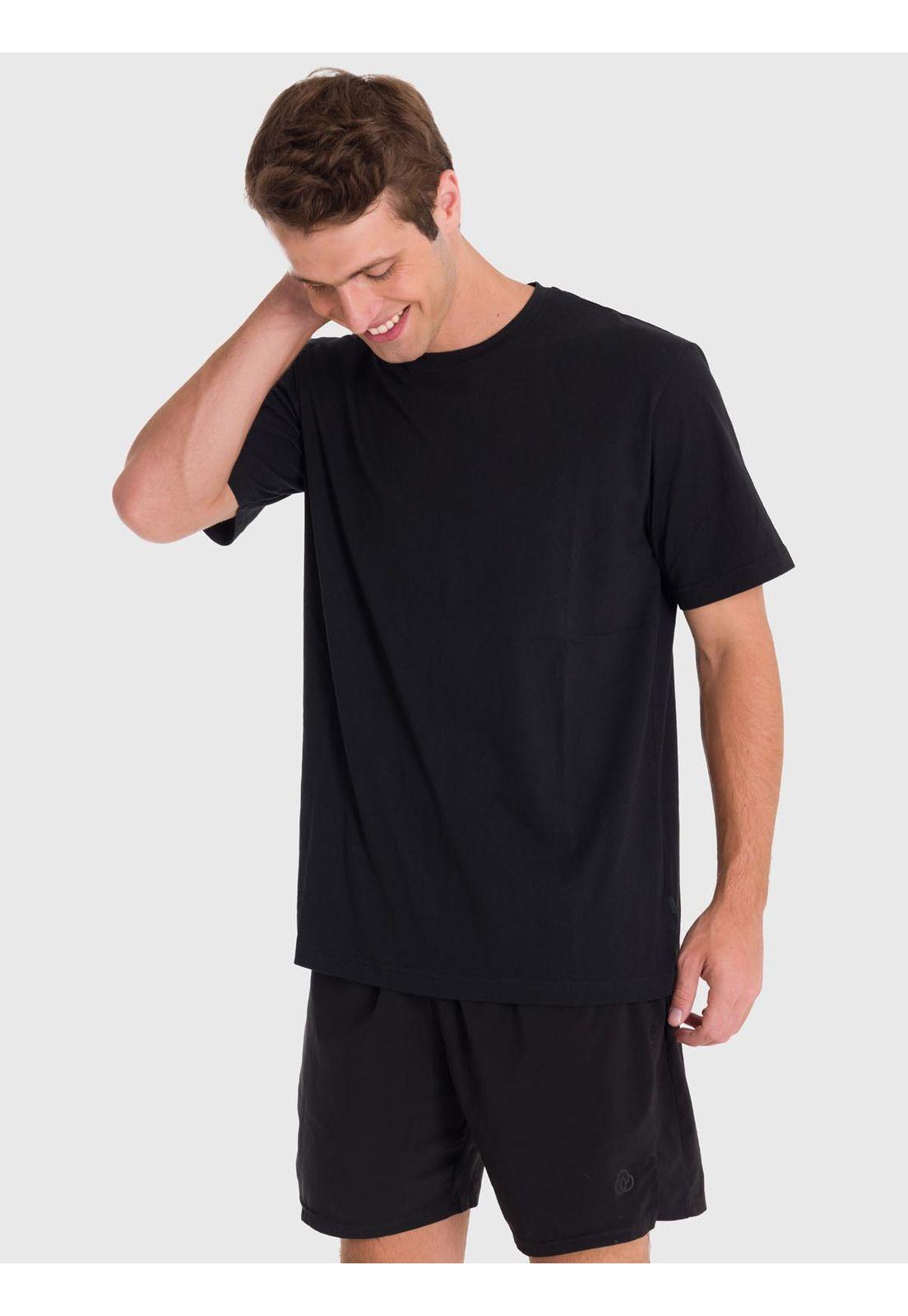 Polera deportiva Hombre Printed T-Shirt Negro-3