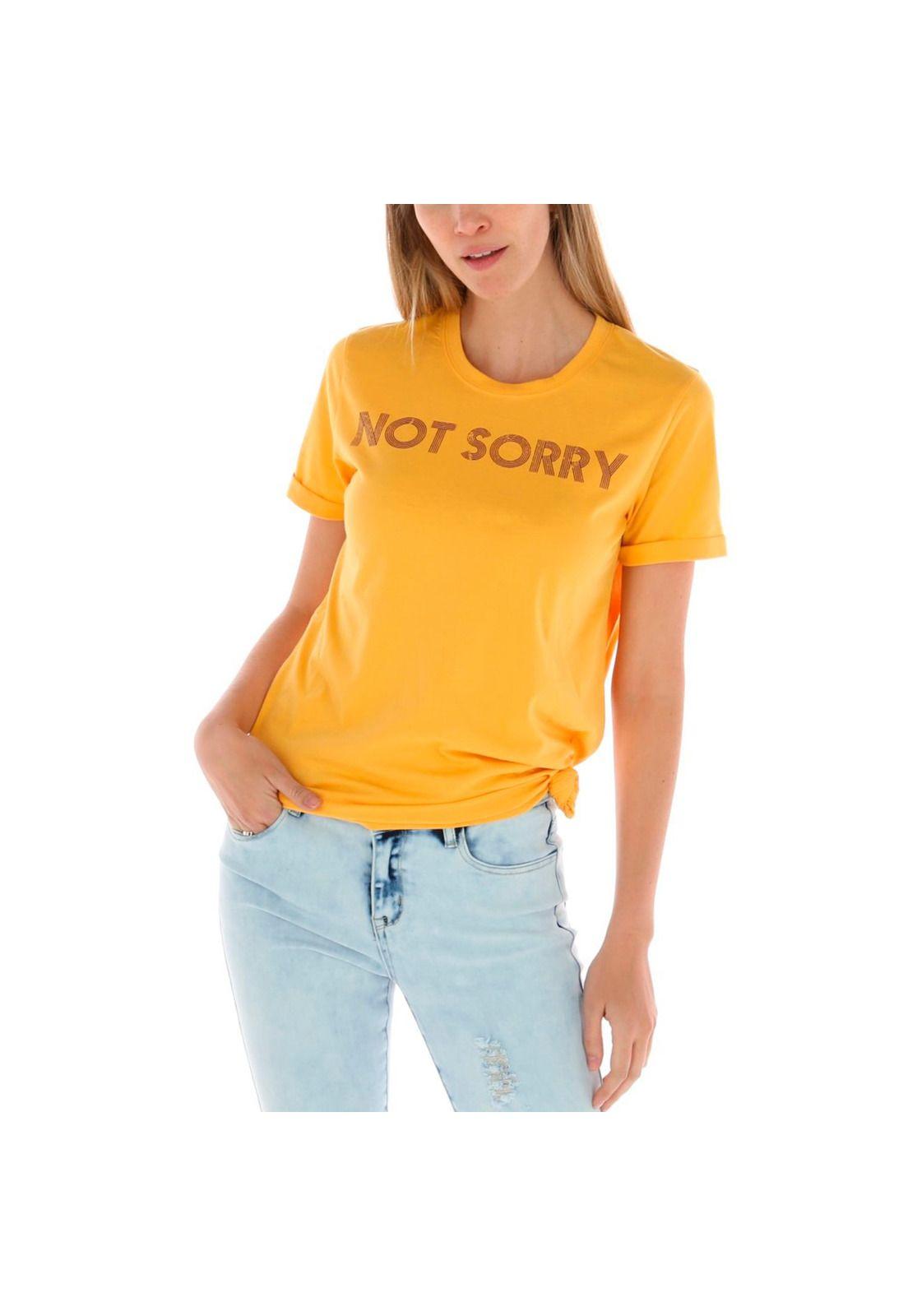 Polera Mc Mujer Eve Knotted Tee Mostaza-0