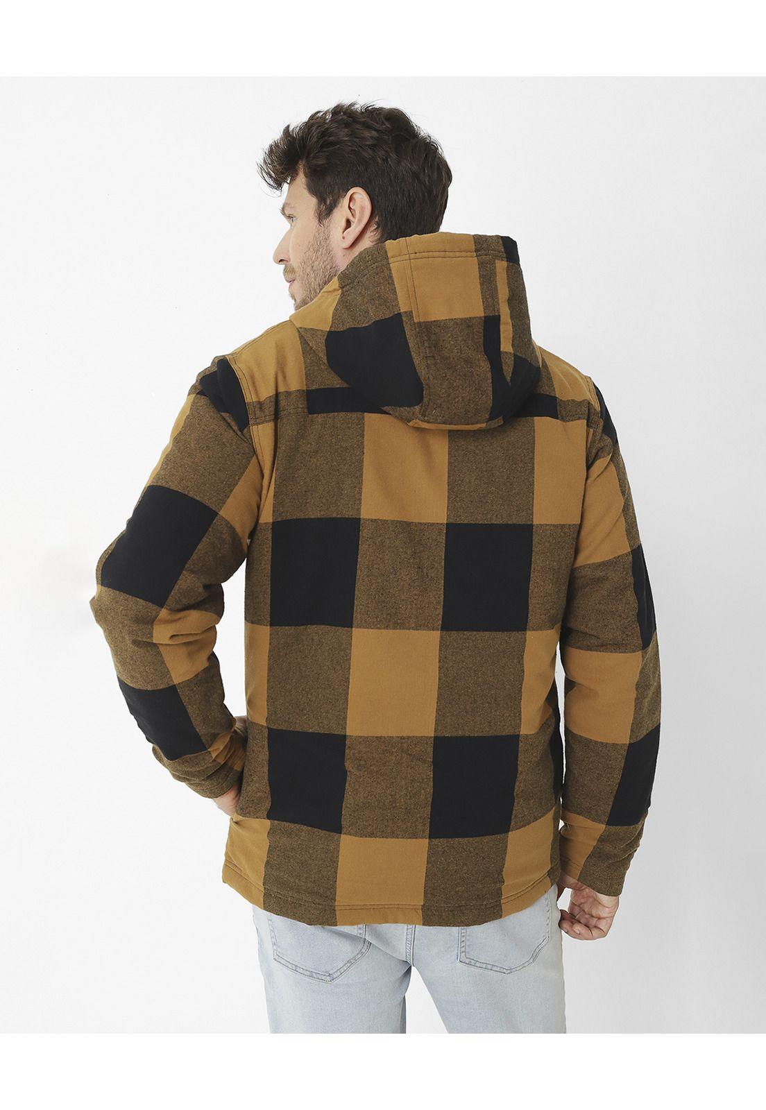 Chaqueta Flannel Snap Front L Café Oscuro Hombre-1