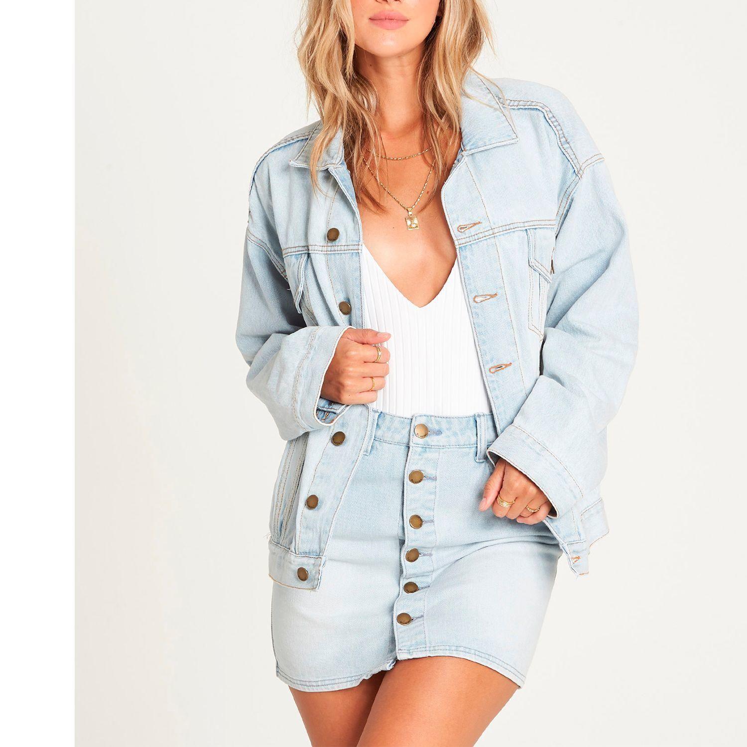 Chaqueta Mujer Nice Try Celeste-0