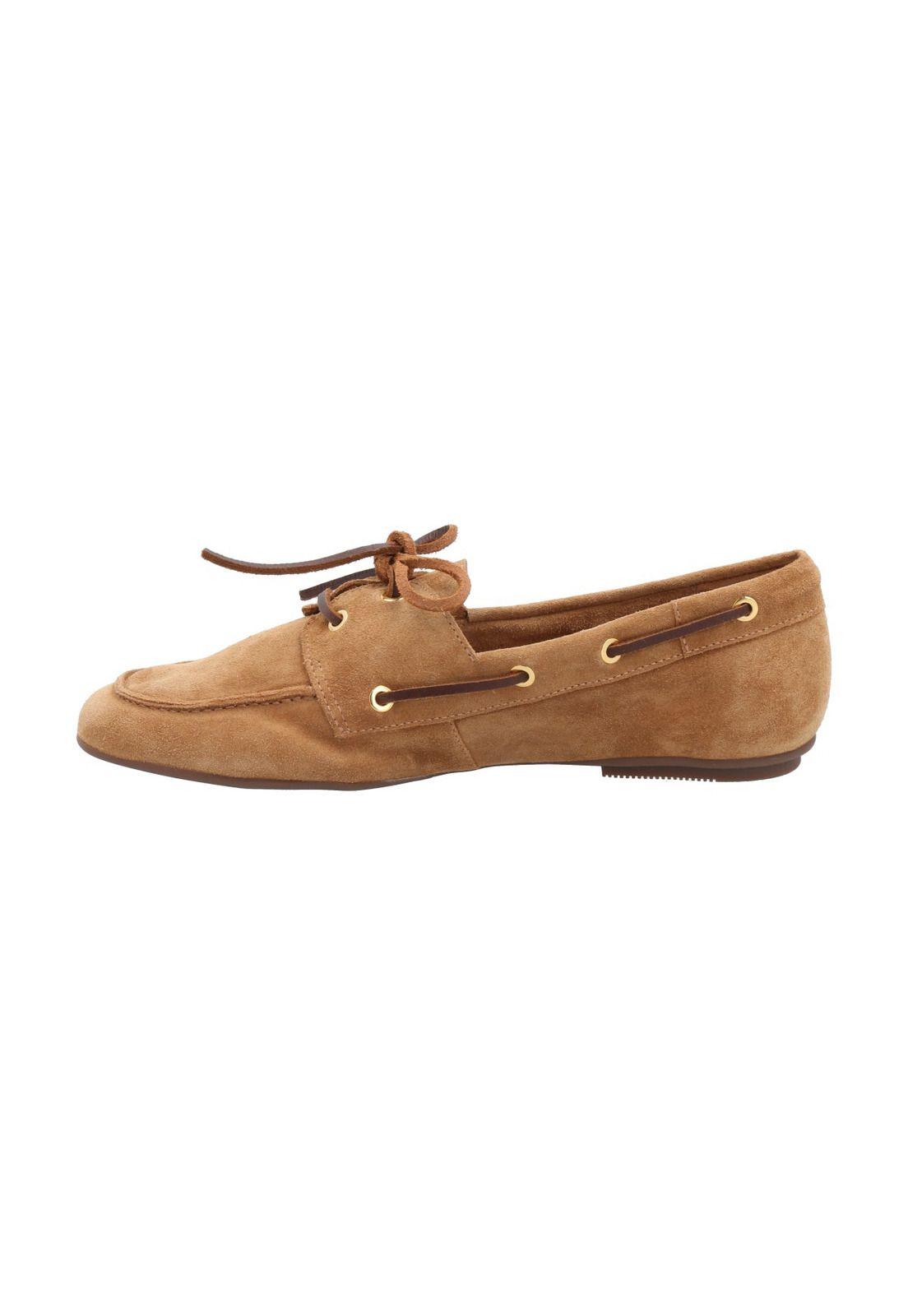 Mocasín Cuero Mujer Roberta Café Claro-5