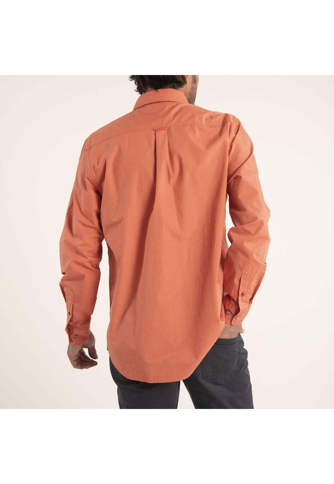 Camisa Hombre Algodón Orgánico Galiton Naranjo-2