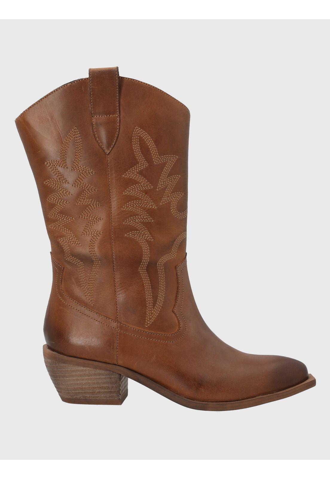 Bota Cuero Café Mujer Namure -0