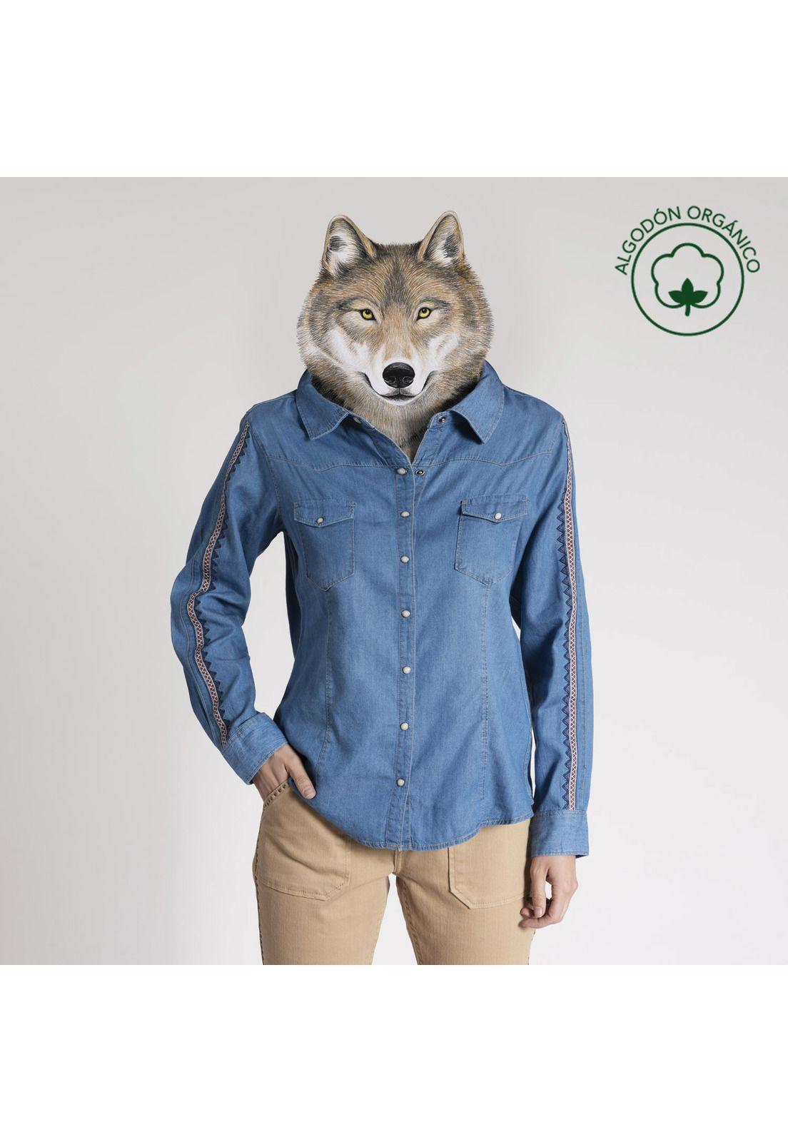 Blusa Mujer Amapola Algodón Orgánico Azul-0