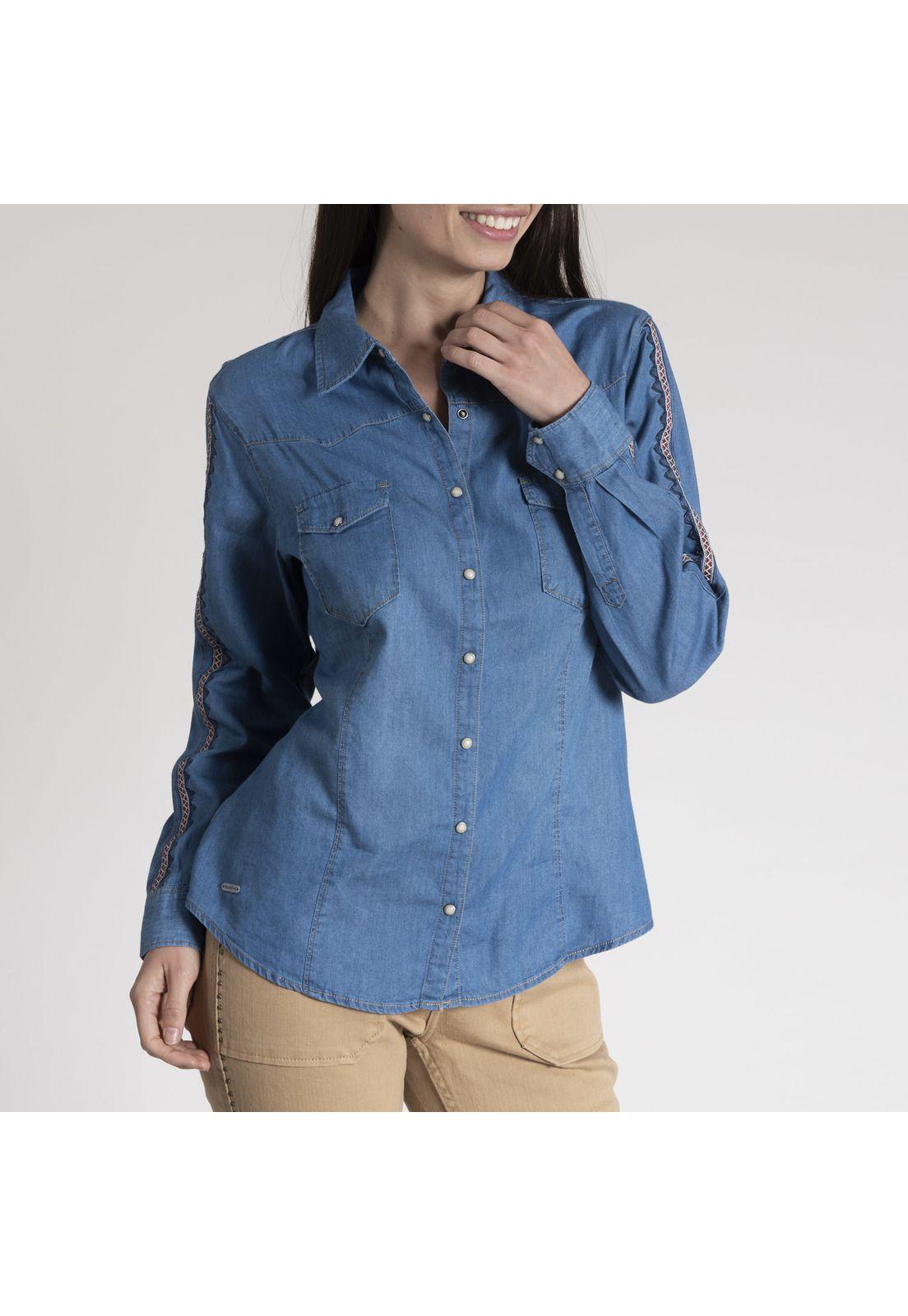 Blusa Mujer Amapola Algodón Orgánico Azul-1