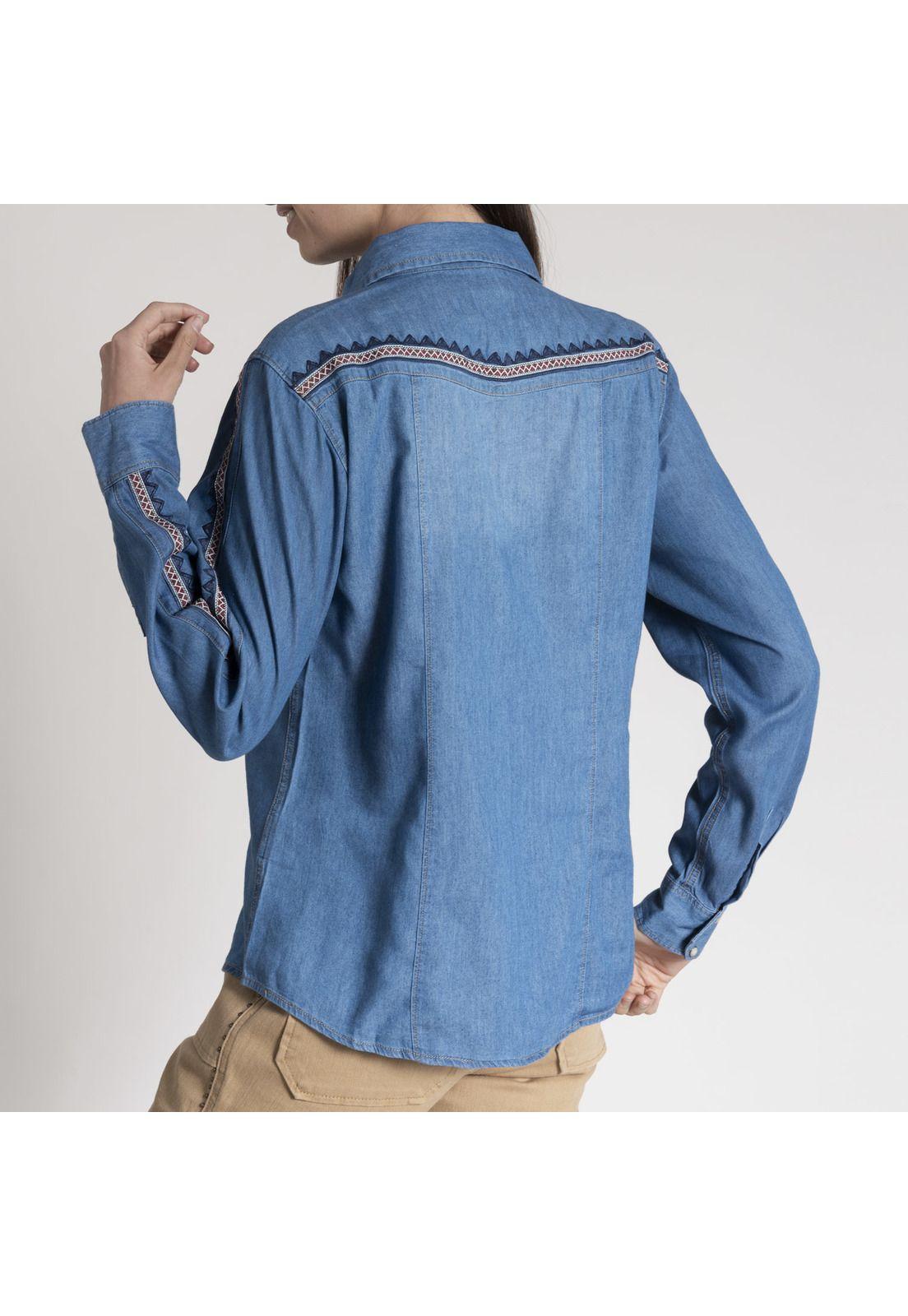 Blusa Mujer Amapola Algodón Orgánico Azul-3