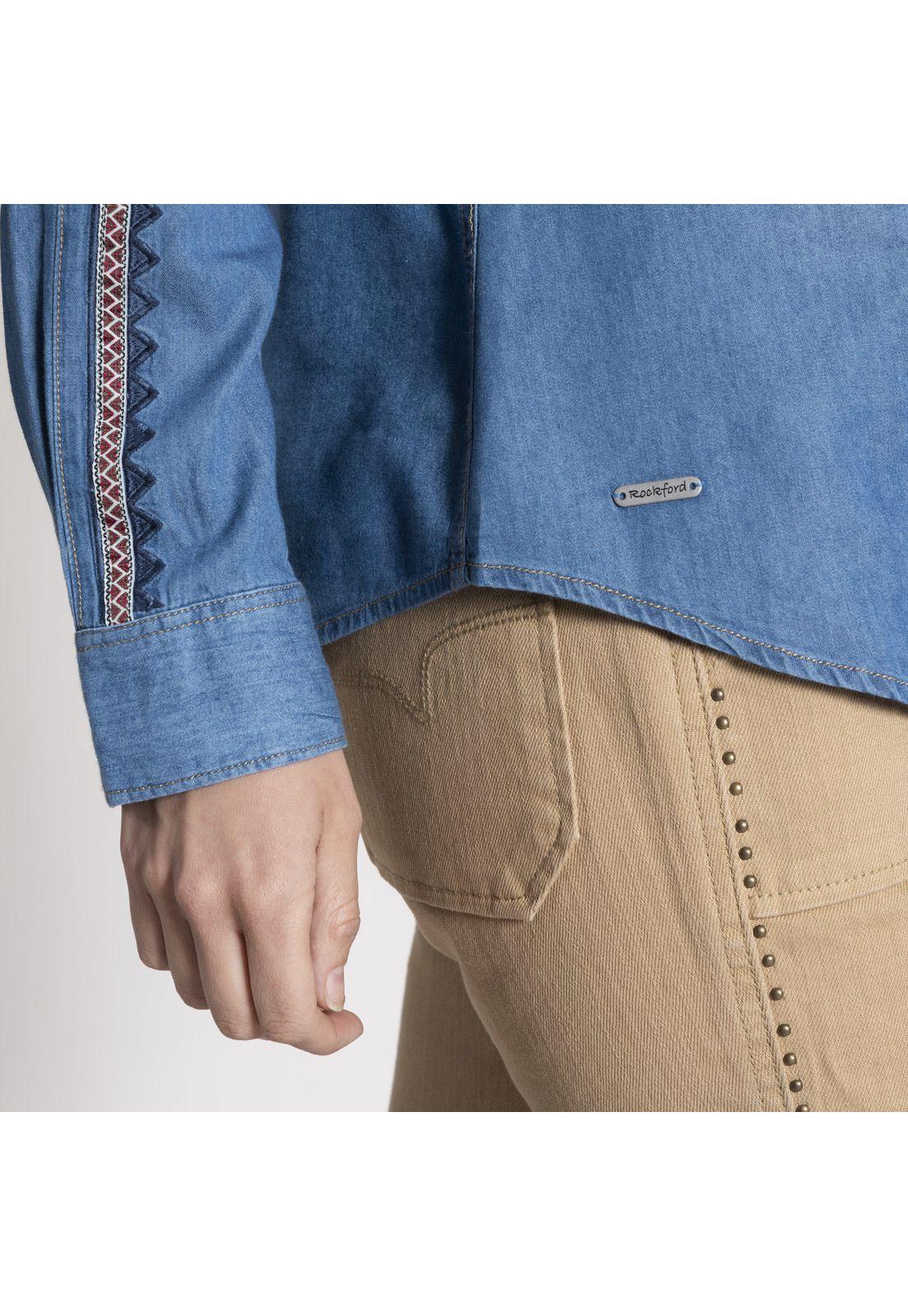 Blusa Mujer Amapola Algodón Orgánico Azul-5