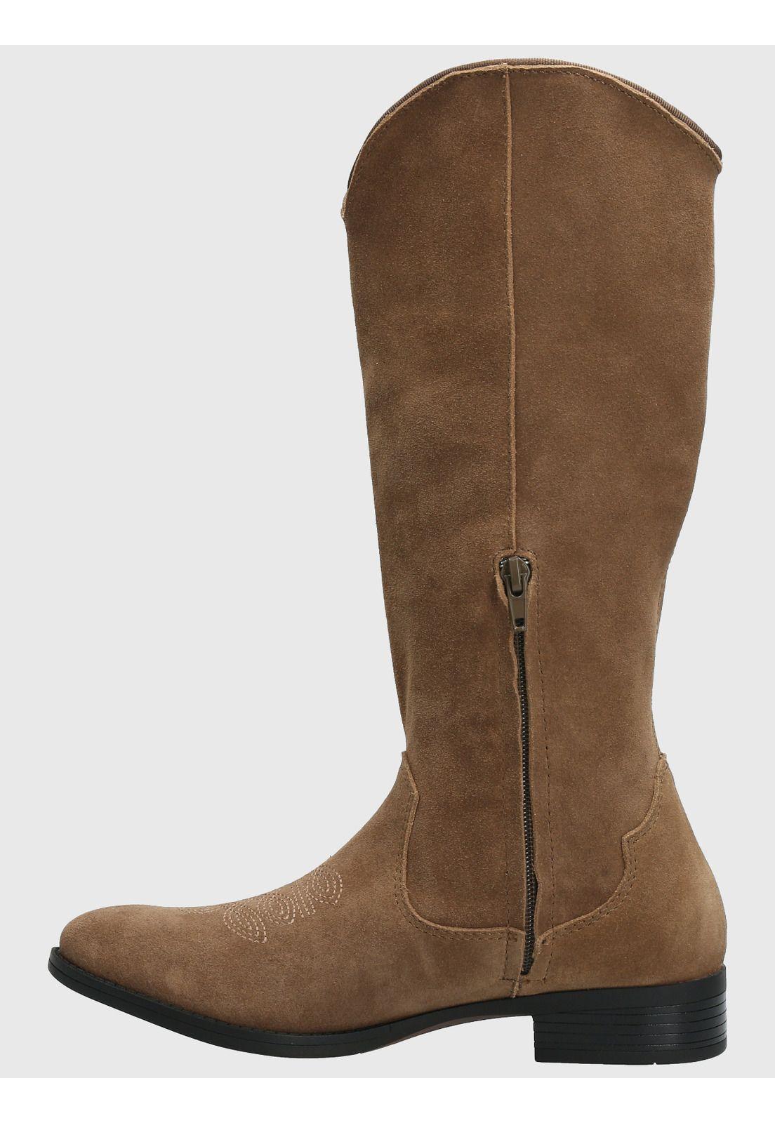 Bota Cuero Mujer Cami Café-5