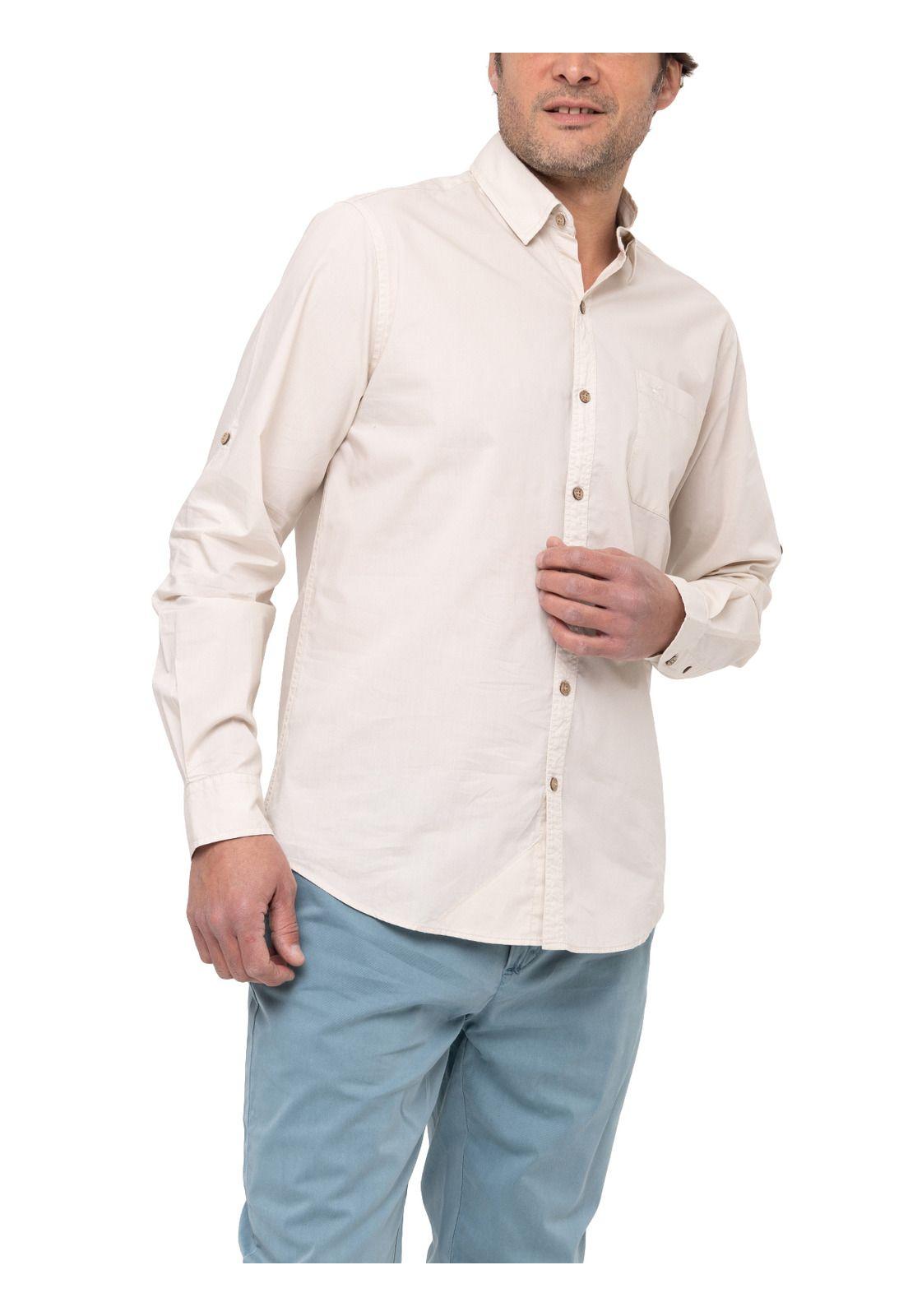 Camisa Algodón Orgánico Galiton Arena Hombre-7