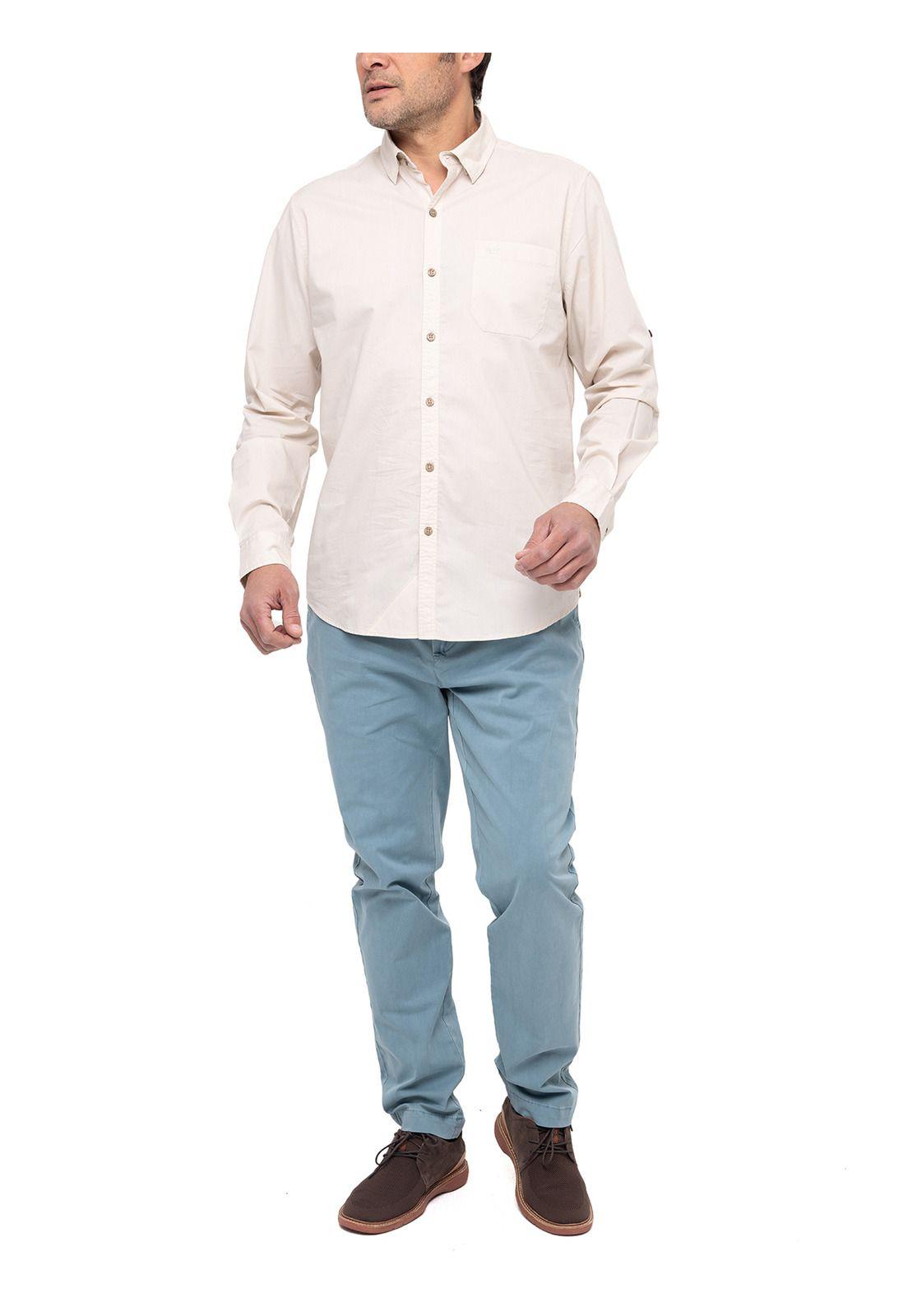 Camisa Algodón Orgánico Galiton Arena Hombre-9