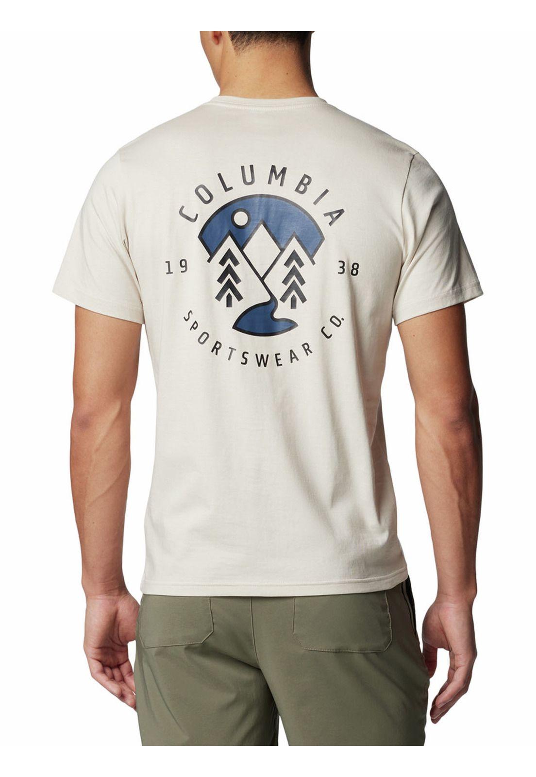 Polera Hombre Rapid Ridge Back Graphic Beige-5