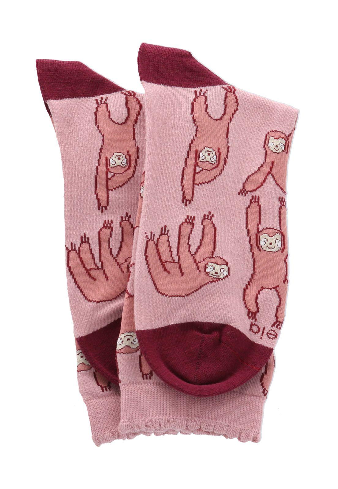 Calcetines Perezoso Mujer Rosado-2