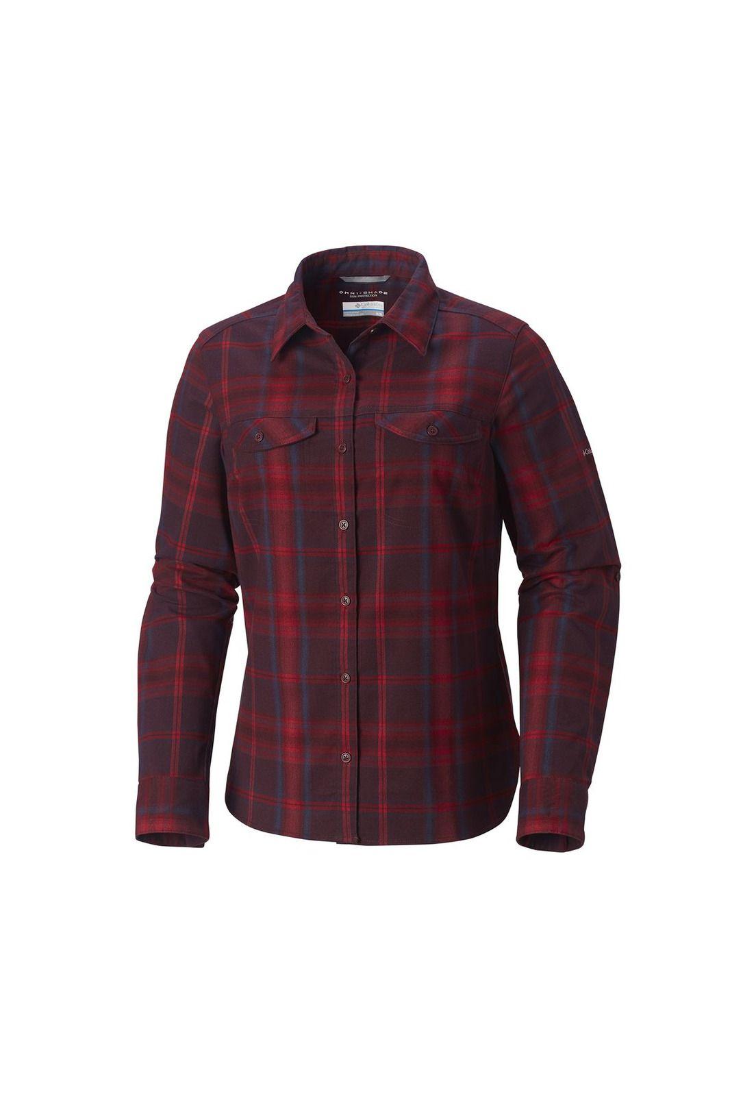 Blusa M/L Silver Ridge Flannel Burdeo-0