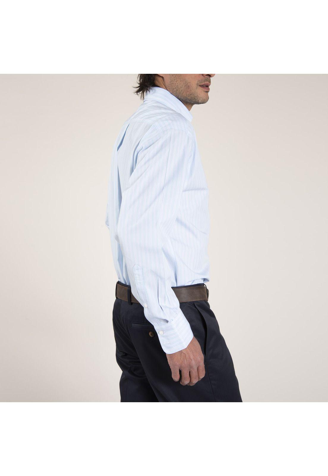 Camisa Algodón Libre de Arrugas Celeste Hombre Rockford-3