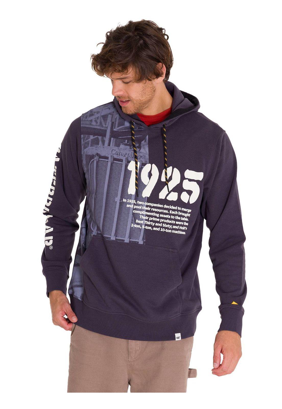 Polerón Premium Graphic Pullover Hombre Azul Marino-1