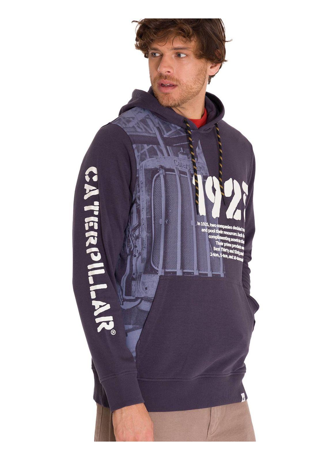 Polerón Premium Graphic Pullover Hombre Azul Marino-4