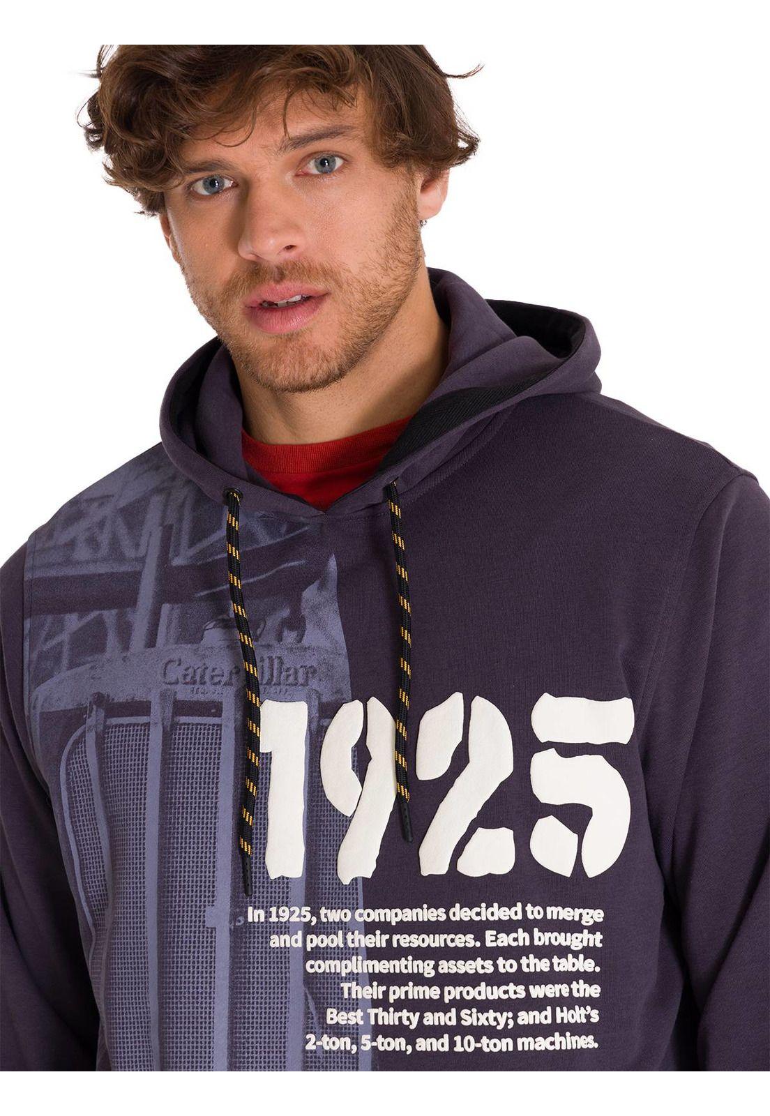 Polerón Premium Graphic Pullover Hombre Azul Marino-5